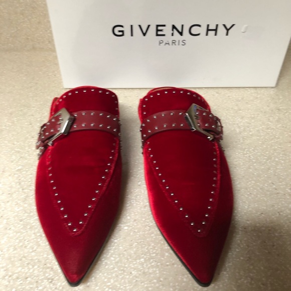 Givenchy Elegant Studded Loafer Mule Red 39 / 9 - Picture 4 of 8